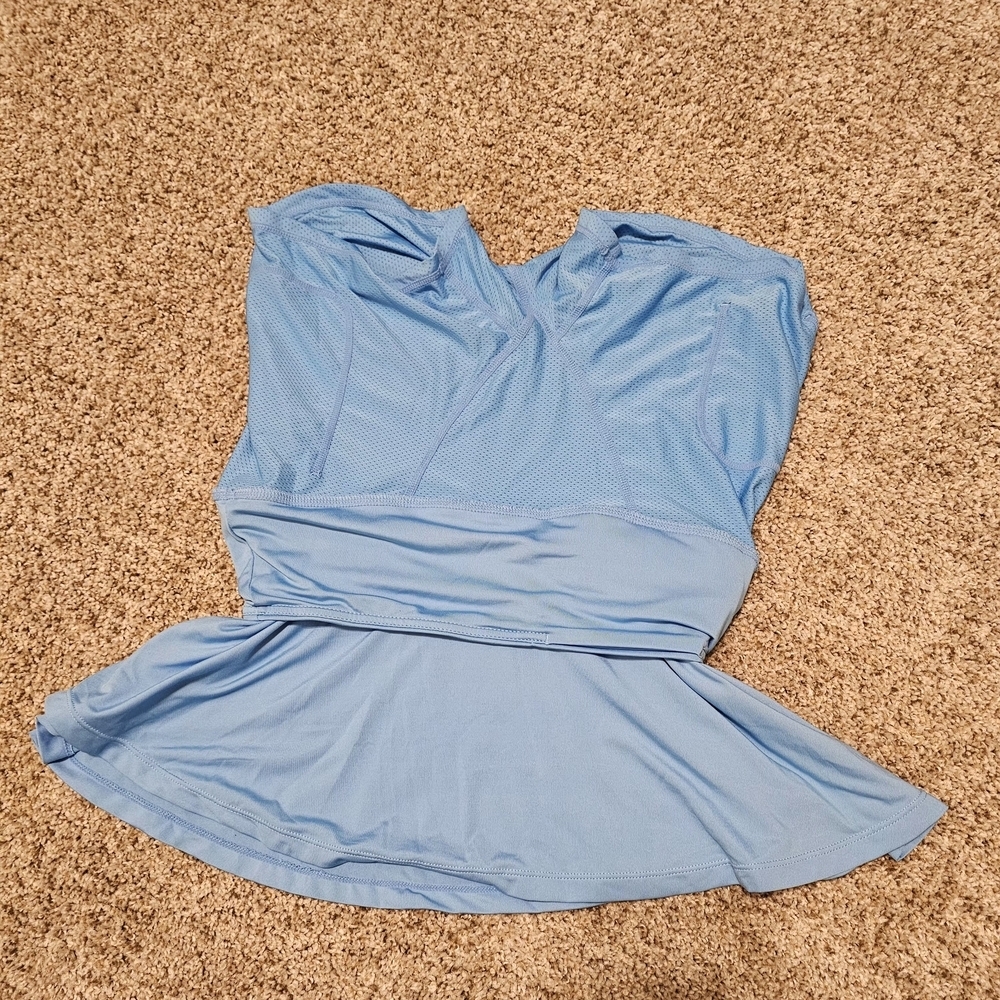 Light Blue Athletic Skort with Built-In Shorts - Picture 5 of 6